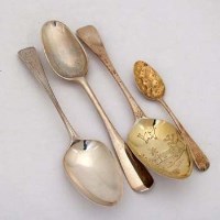 Lot 259 - Edinburgh silver table spoon and three other spoons.