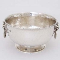 Lot 264 - London silver bowl with lion mask and ring