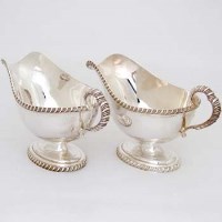 Lot 265 - Pair of Sheffield silver sauce boats