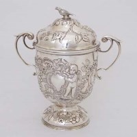Lot 267 - Dublin Silver twin handled lidded trophy