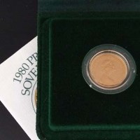 Lot 282 - 1980 proof sovereign.