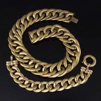 Lot 292 - 18ct gold flat curb necklace and a similar bracelet
