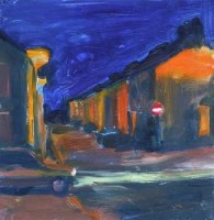 Lot 418 - Paul Bassingthwaighte, Night, Street, oil.