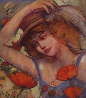 Lot 422 - Bohuslav Barlow, Salutations, oil on board.