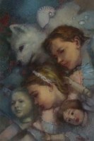 Lot 423 - Bohuslav Barlow, Falling Dream, oil on paper.