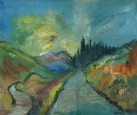 Lot 431 - J.L. Isherwood, Road to Dalwhinnie, Scotland, oil.