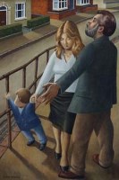 Lot 434 - Grahame Wheatley, Street Event, oil.