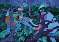 Lot 443 - George Large, Frog Hunting, oil.