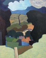 Lot 469 - Norman C. Jacques, Rural view, oil.