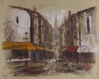 Lot 471 - John Bampfield, Continental street scene, oil.