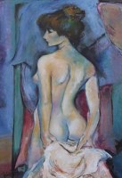 Lot 472 - Paolo Fague, Standing nude, oil.