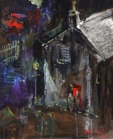 Lot 490 - F.J. England, Night Shunting by Jesse Shirley Bone Works, acrylic.