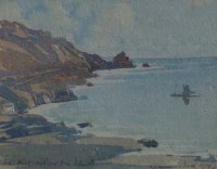 Lot 495 - Samuel John Lamona Birch, Coastal landscape, watercolour.