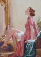 Lot 508 - George Scholefield Dixon (1890-),   Seated female, gouache.