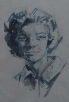 Lot 516 - Stephen Ward, Female portrait, watercolour.