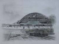 Lot 526 - Liz Taylor, G-MEX Centre, Manchester, pencil.