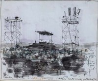 Lot 534 - Harold Riley, Heaton Park - Easter Morning, ink and wash.