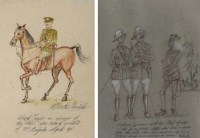 Lot 545 - Two sketches by Charles Standish, one showing Lawrence of Arabia (2).
