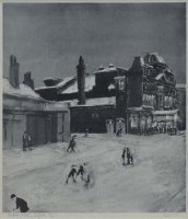 Lot 550 - After Harold Riley, Victoria Theatre, Salford, signed print.