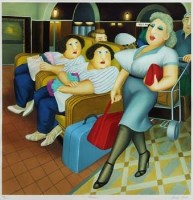 Lot 555 - After Beryl Cook, Twins, signed print.