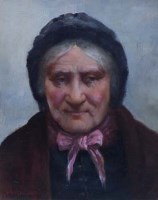 Lot 565 - D.W. Haddon, Portrait of an elderly lady, oil.
