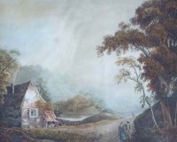 Lot 587 - Irish School, 19th century, View near Roundwood, County Wicklow, watercolour.