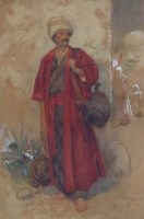 Lot 588 - Henry Tidmarsh, Portrait of an Arab, watercolour.