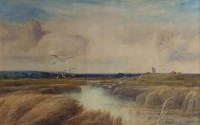 Lot 589 - Style of Edmund Wimperis, View on the Broads, watercolour.