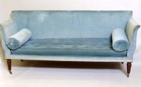 Lot 653 - Neo-classical settee 19th century upholstered in pale blue velvet