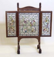 Lot 663 - Oak triptych fire screen circa 1890