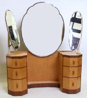 Lot 665 - Art deco style birds eye maple dressing table