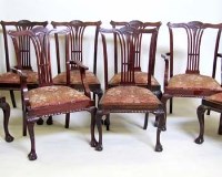 Lot 667 - Eight Chippendale style dining chairs.