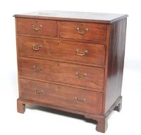 Lot 670 - Mahogany chest of drawers.