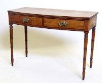 Lot 672 - 19th century mahogany two drawer side-table.