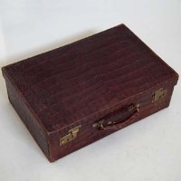 Lot 36 - Suitcase crocodile leather with brass fittings