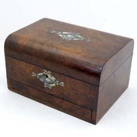 Lot 50 - Victorian walnut jewellery box, decorated with an