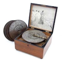 Lot 56 - German table top symphonium and twelve discs.
