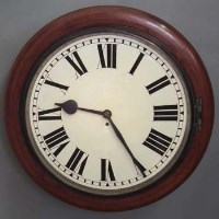 Lot 65 - Large mahogany framed wall clock with key and