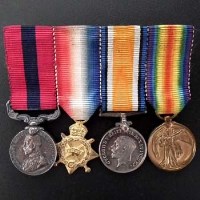Lot 102 - A Great War D.C.M. miniature group of four awarded to Sgt. G. Thomas (13732), 7th North Stafford Regiment.