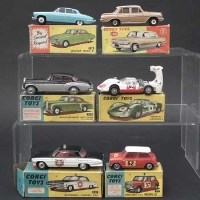 Lot 131 - Six Corgi boxed cars