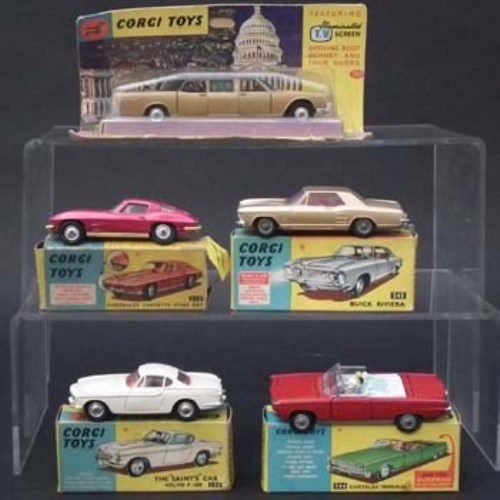 133 - Five Corgi boxed cars
