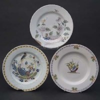 Lot 210 - Three English delft plates
