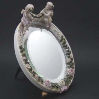 Lot 259 - Sitzendorf mirror.