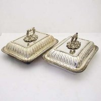 Lot 403 - Pair EPGS entree dishes.