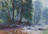 Lot 677 - James Longueville, On The Dane, near Wincle, Cheshire, pastel.