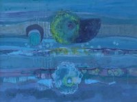 Lot 682 - Irene Halliday, Night Fishing Eyes and Summer Clouds, watercolour (2).