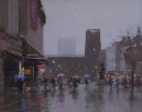 Lot 742 - Bob Richardson, St Annes's Square, Manchester, pastel.