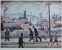 Lot 764 - After Lowry, View of a Town, signed print.
