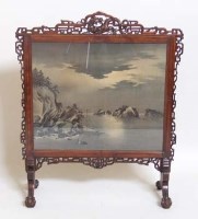 Lot 938 - Sino-English hardwood fire screen circa 1900