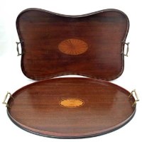 Lot 18 - Two inlaid mahogany trays.